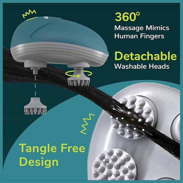 Stela Electric Smart Scalp Massager for Hair Growth & Stress Relief – Deep Kneading Head Massager