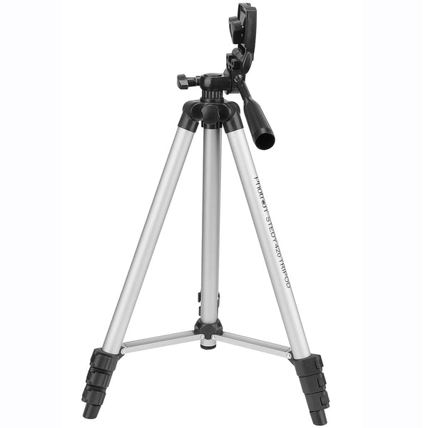 Photron Stedy 420 Tripod 50 Inch(127cm) with Mobile Holder for Smart Phone, Camera, Mobile phone (Silver)