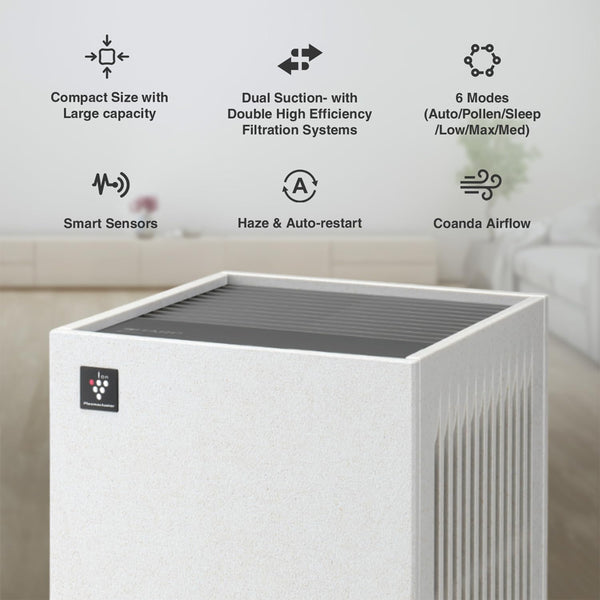 Sharp FP-S42M-L AIOT Air Purifier with Patented Plasmacluster Technology, WiFi App Control, Voice Control, HEPA I Removes Bacteria, Virus, Mold, VOCs, 4 Stage Filtration, Coverage to 330 Sq. Ft AIOT Air Purifier with Patented Plasmacluster Technology, Wi