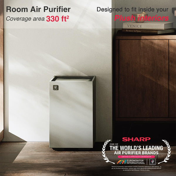 Sharp FP-S42M-L AIOT Air Purifier with Patented Plasmacluster Technology, WiFi App Control, Voice Control, HEPA I Removes Bacteria, Virus, Mold, VOCs, 4 Stage Filtration, Coverage to 330 Sq. Ft AIOT Air Purifier with Patented Plasmacluster Technology, Wi