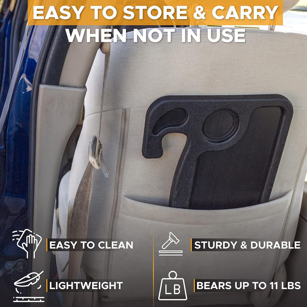 Car Steering Wheel Desk, Tray for Laptop Car Mount Holder| Food Tray for Eating with Drinks Holder | Multipurpose Travel Car Accessories