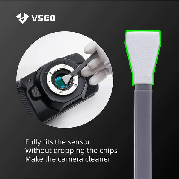 VSGO VS-S01E Professional Camera Cleaning Kit Micro Four Thirds 4/3 Sensor Cleaning Swabs 6pcs 12mm and 10ml Cleaner Compatible for DSLR Cameras