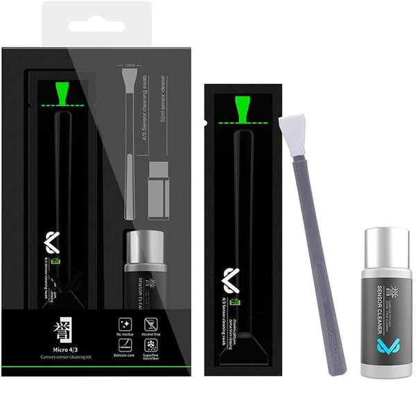 VSGO VS-S01E Professional Camera Cleaning Kit Micro Four Thirds 4/3 Sensor Cleaning Swabs 6pcs 12mm and 10ml Cleaner Compatible for DSLR Cameras