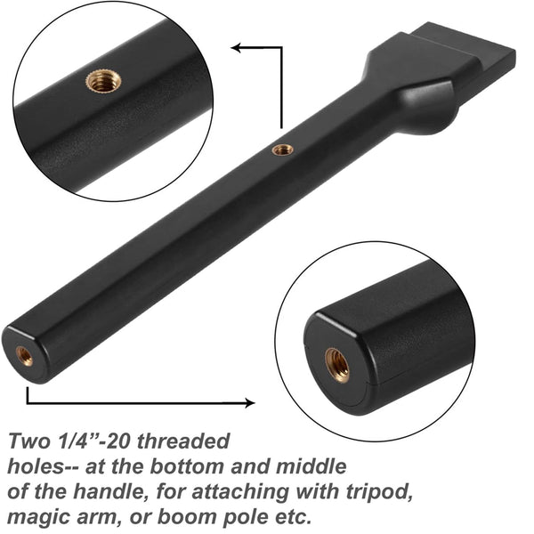 Stela Microphone Interview Handle Interview GO Handheld Adapter with Foam for RODE Wireless GO DJI Mic Lark150 and Other Wireless Transmitter with Cold Shoe StarRig-S