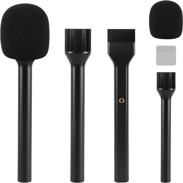 Stela Microphone Interview Handle Interview GO Handheld Adapter with Foam for RODE Wireless GO DJI Mic Lark150 and Other Wireless Transmitter with Cold Shoe StarRig-S