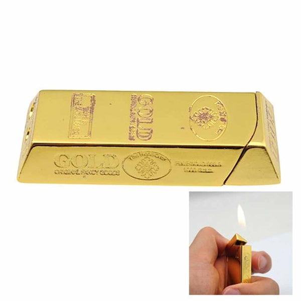 Stela Gold Brick Design Flame Lighter Pocket Lighter (golden)