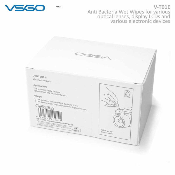 VSGO V-T01E Anti-Bacterial Screen Cleaning Wipes for camera